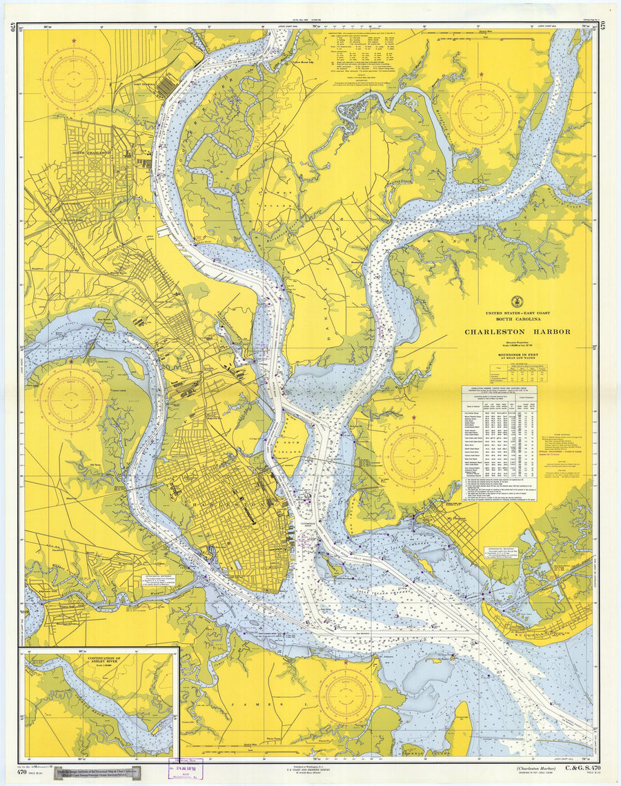 Charleston Harbor, South Carolina Map - 1959