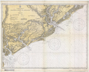 Charleston Harbor and Approaches Map - 1934