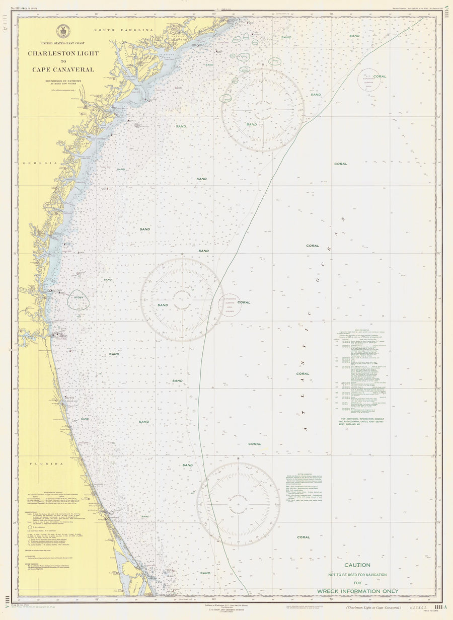 Charleston Light to Cape Canaveral Map - 1947