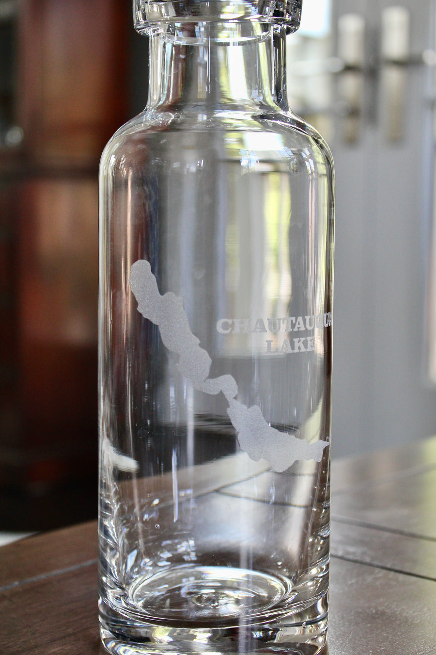 Chautauqua Lake Engraved Glass Carafe