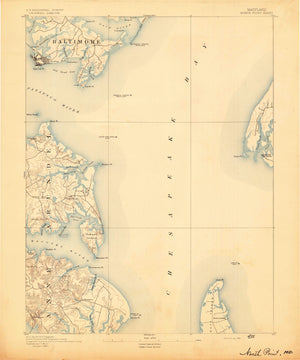 Chesapeake Bay - North Point Map - 1893