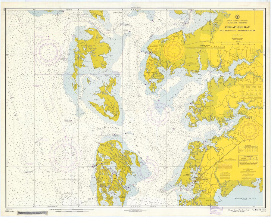 Chesapeake Bay Map (Tangier Sound - Northern Part) - 1967