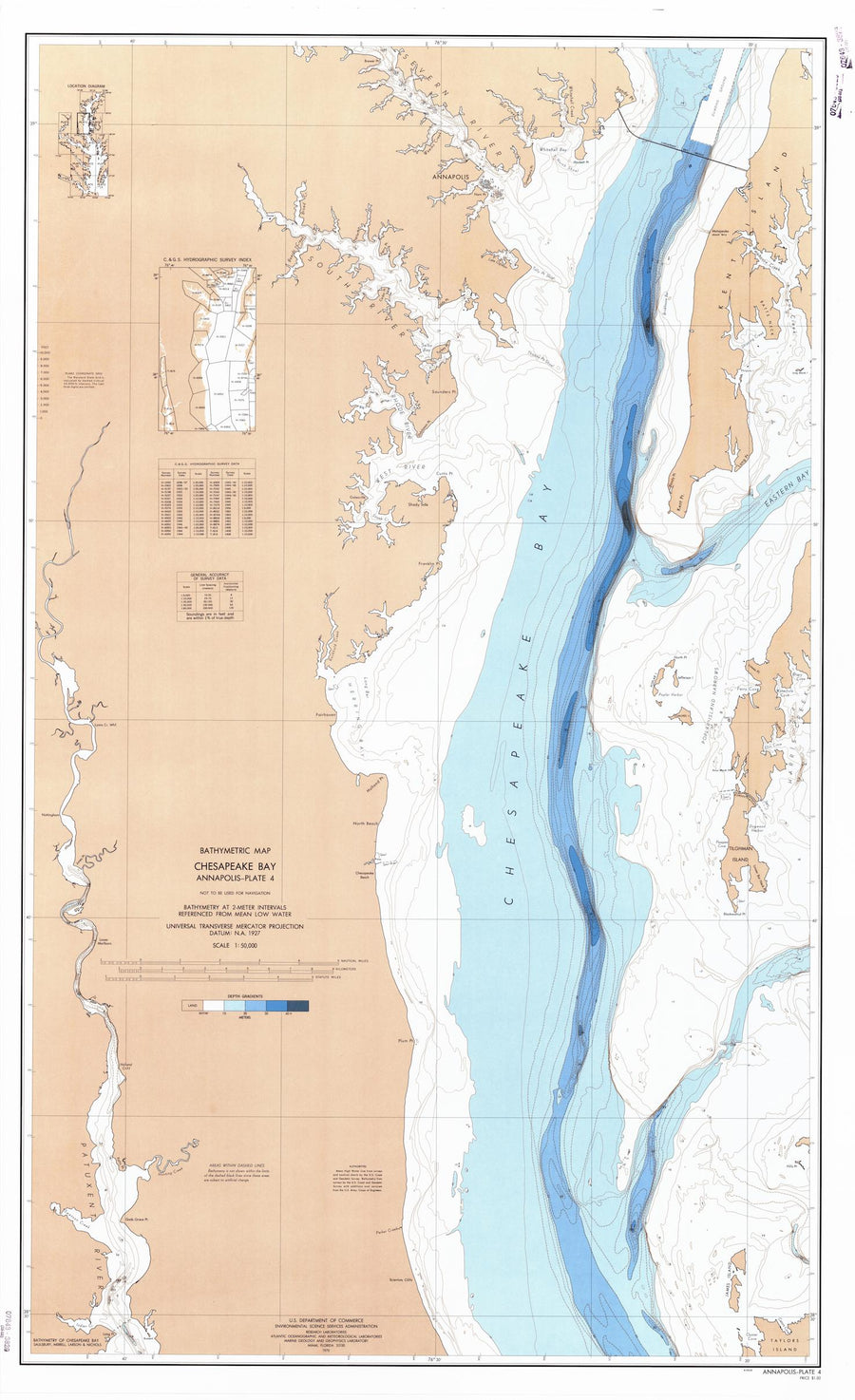 Chesapeake Bay Annapolis Bathymetric Map - PLATE 4