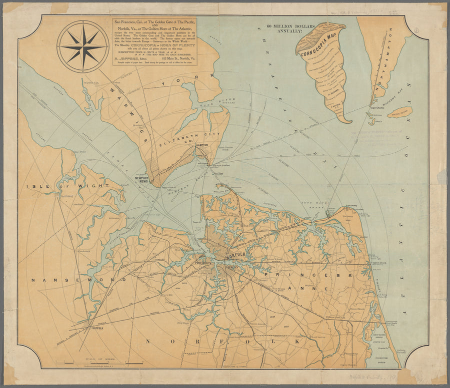 Chesapeake Bay - Norfolk Harbor Map