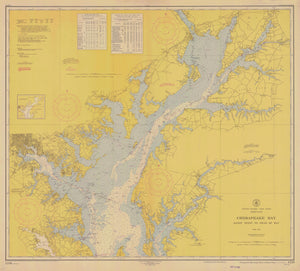 Chesapeake Bay Map - Sandy Pt. to Head of Bay - 1953