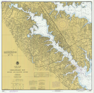 Chesapeake Bay - Severn River & Magothy River Map - 1977 (square)