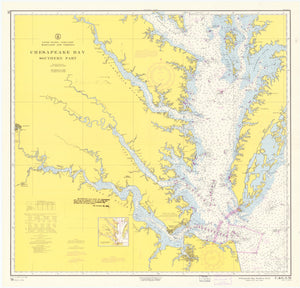 Chesapeake Bay (Southern Part) Map - 1961