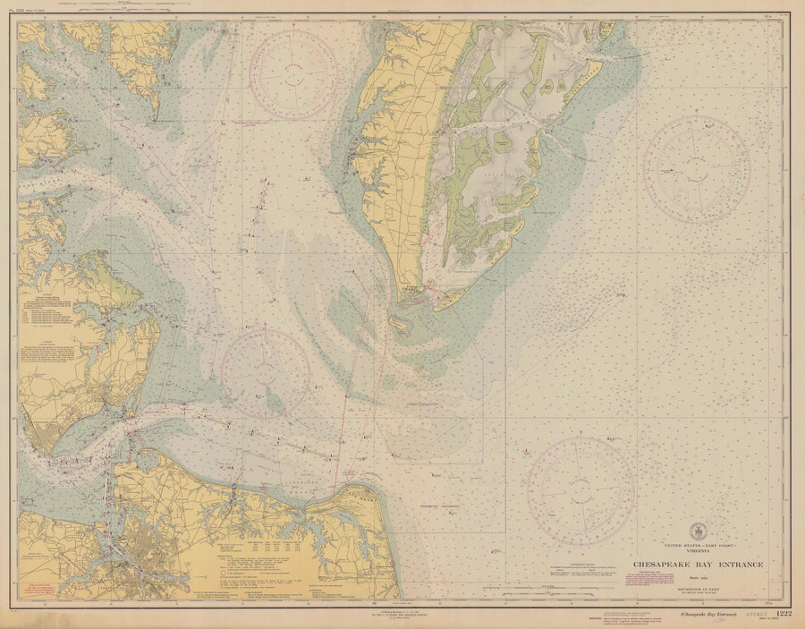 Chesapeake Bay Entrance Map 1943