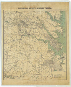 Chesapeake Bay Military Map - Hampton Roads & James River 1862