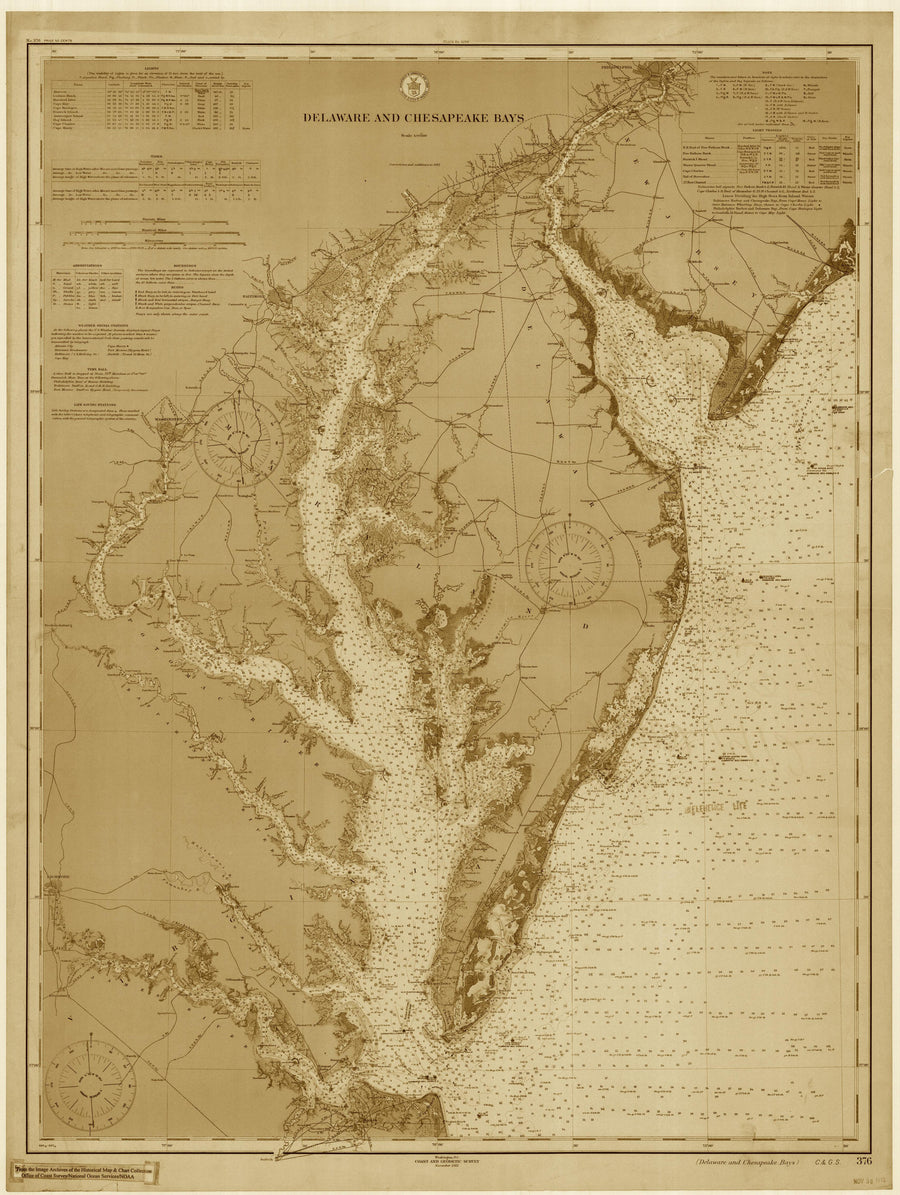 Chesapeake Bay and Delaware Bay Map - 1912