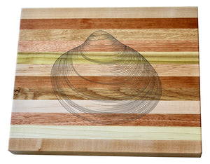 Clam Shell Engraved Wooden Serving Board & Bar Board