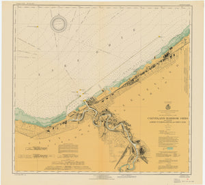 Cleveland Harbor and Lower Cayuga River Map - 1930