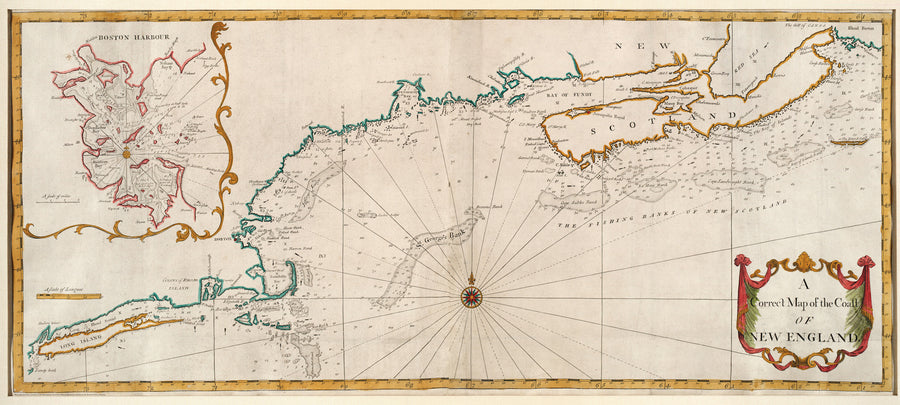 Coast of New England Map