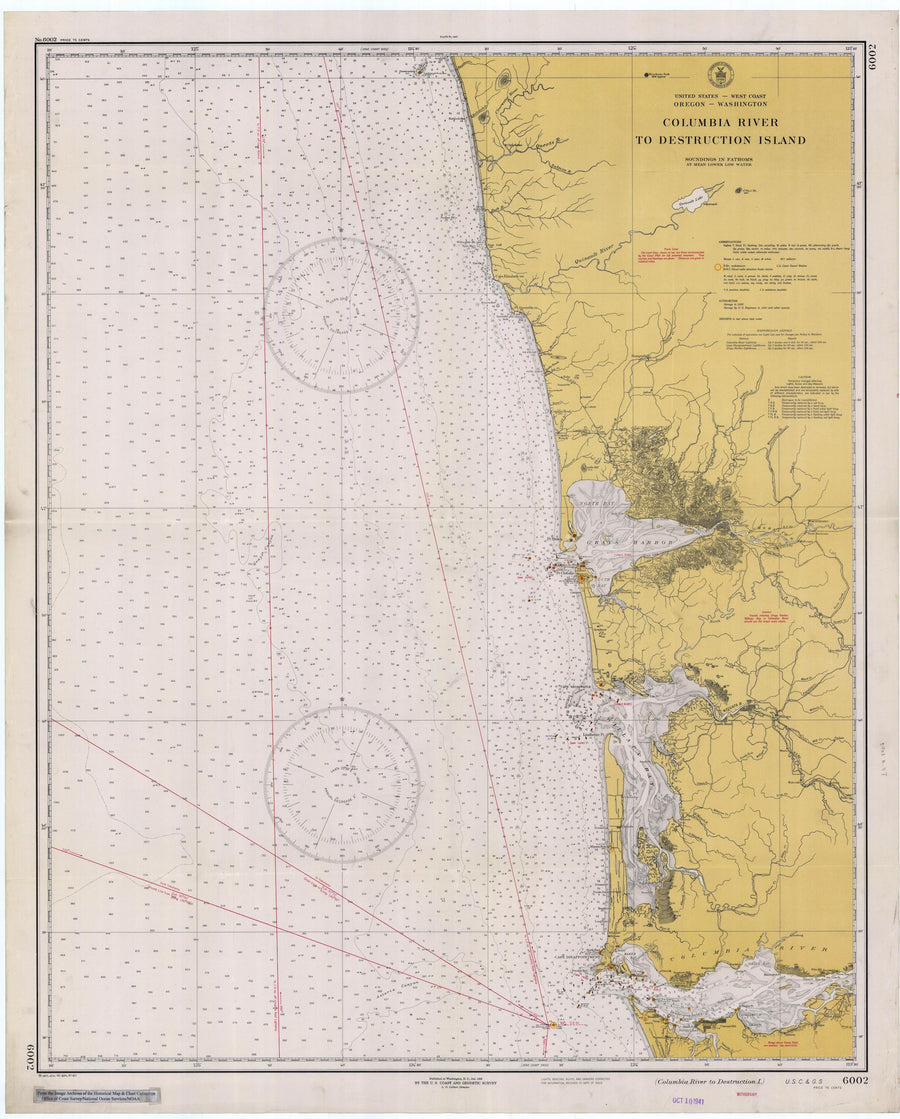 Columbia River to Destruction Island Map - 1941