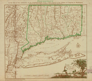 Connecticut and Long Island Map - 1815