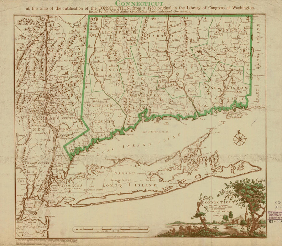 Connecticut Map - 1780