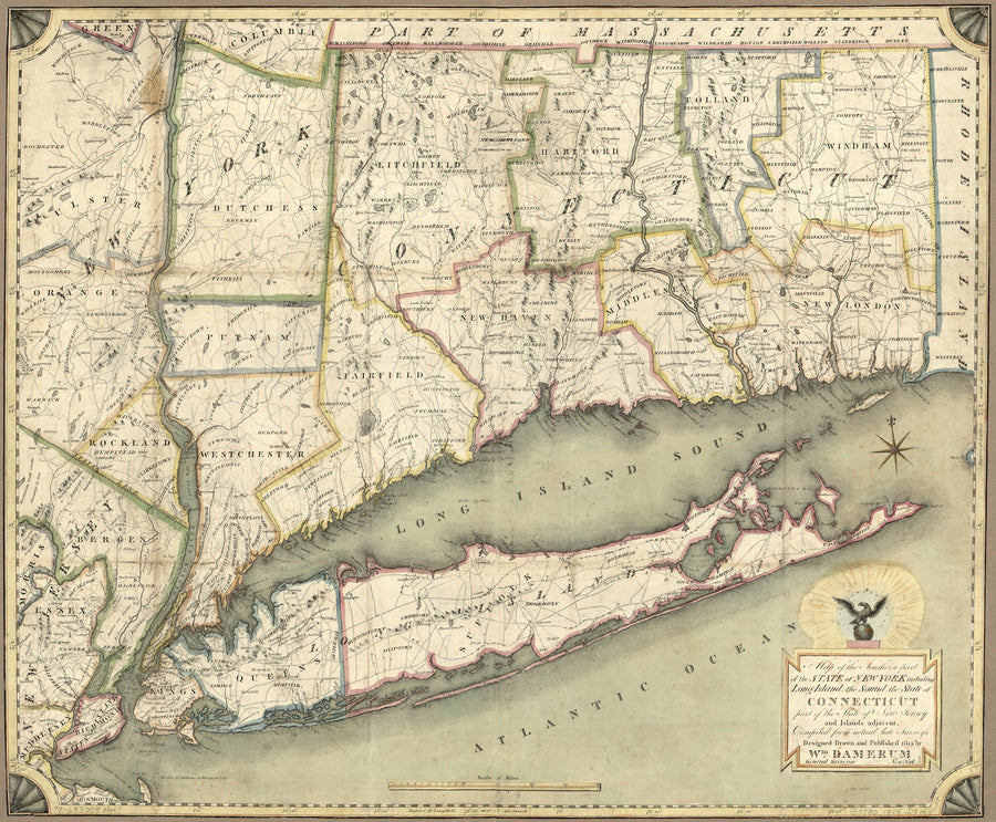 Connecticut and Long Island Map