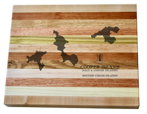Cooper Island Map Engraved Wooden Serving Board & Bar Board