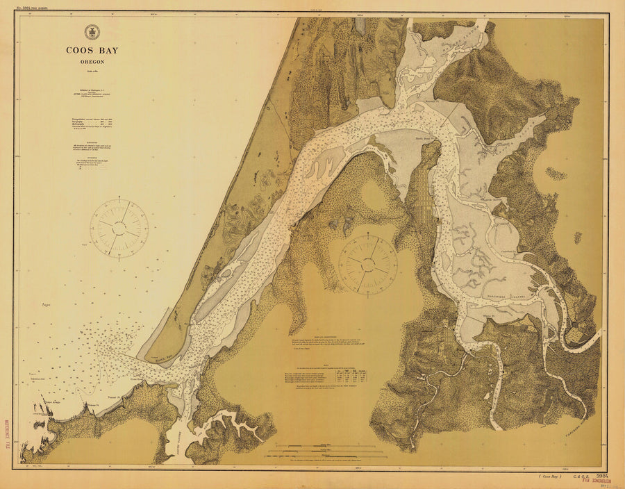 Coos Bay Map Notecards (1912) 4.25"x5.5"