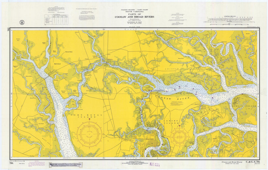 Coosaw and Broad Rivers Map - 1970