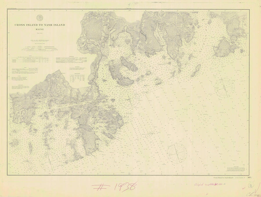 Cross Island to Nash Island - Maine Historical Map 1891