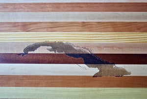 Cuba Map Engraved Wooden Serving Board & Bar Board