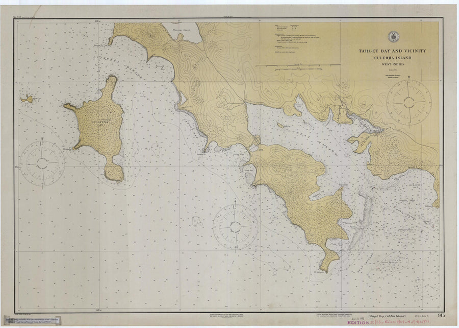 Culebra Island - Target Bay Map 1929
