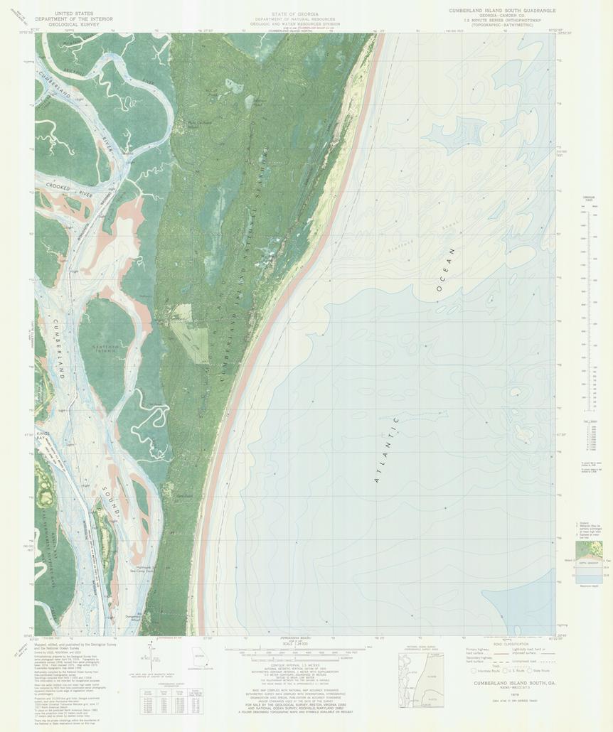 Cumberland Island South Map - 1979