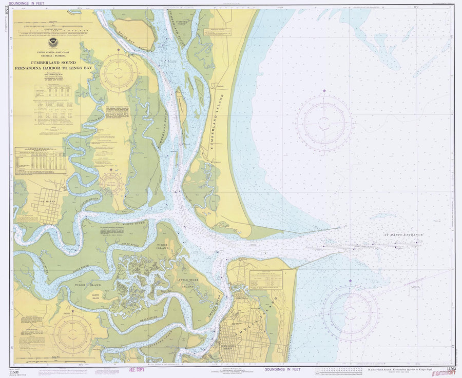 Cumberland Sound Map - Fernandina Harbor to Kings Bay - 1977
