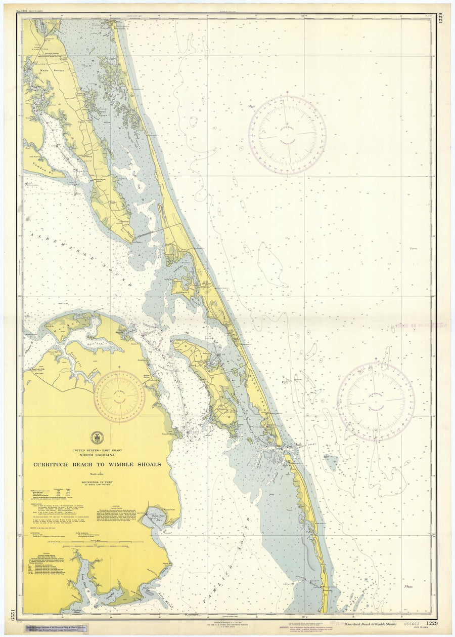 Currituck Beach to Wimble Shoals Map - 1942