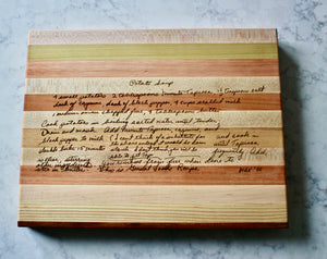 Recipe Engraved Wooden Serving Board - Custom