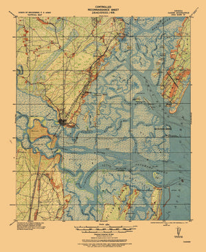 Darien Georgia Topographical Map - 1921