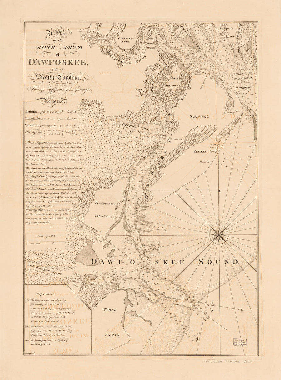 Daufuskie Island Map - 1733
