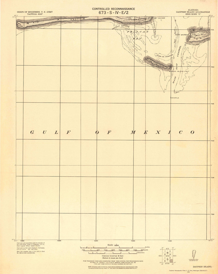 Dauphin Island Map - 1921