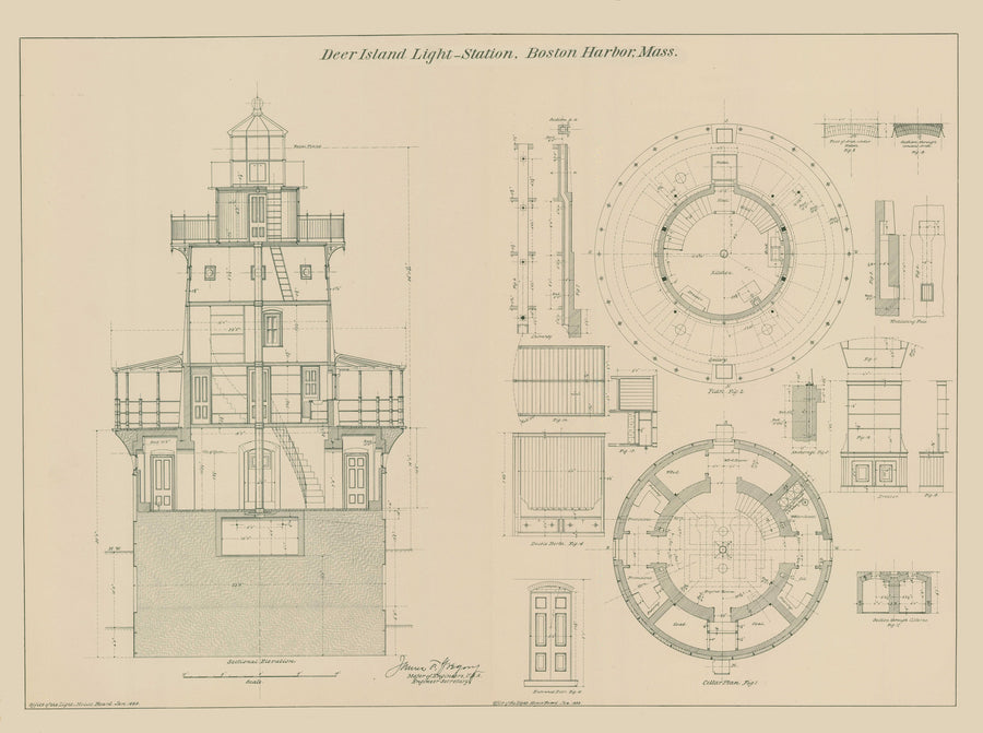Deer Island Light Station - Boston Harbor (MA) - 1888