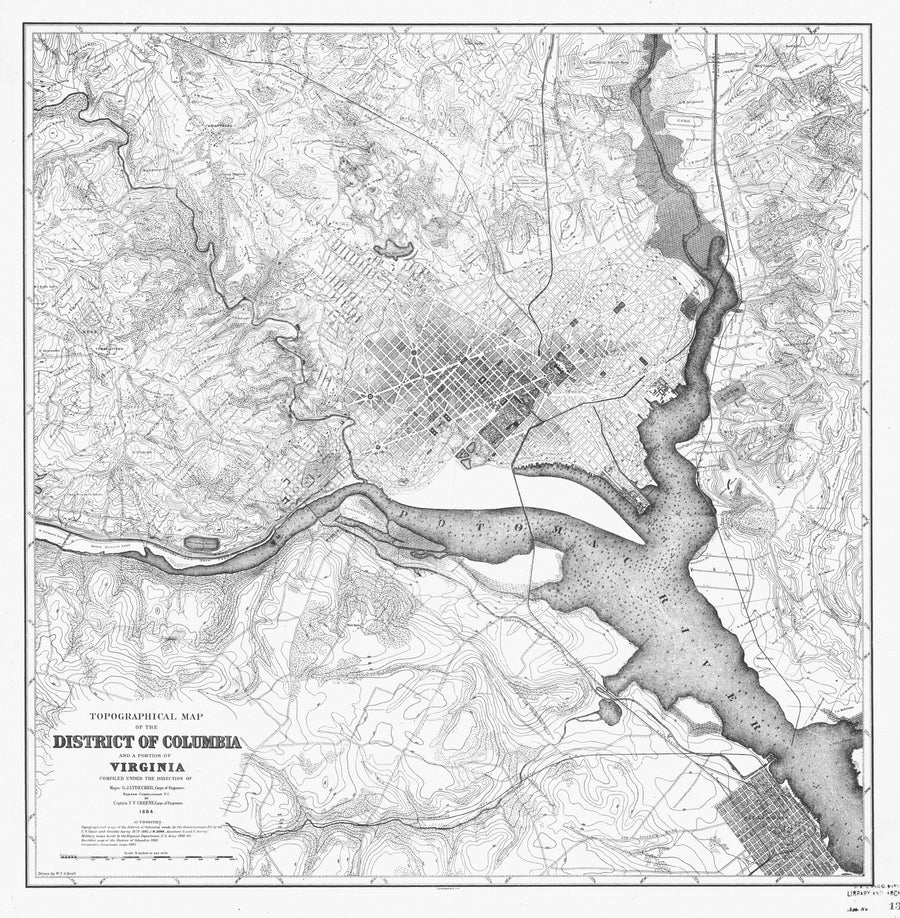 District of Columbia - Potomac River Map - 1884