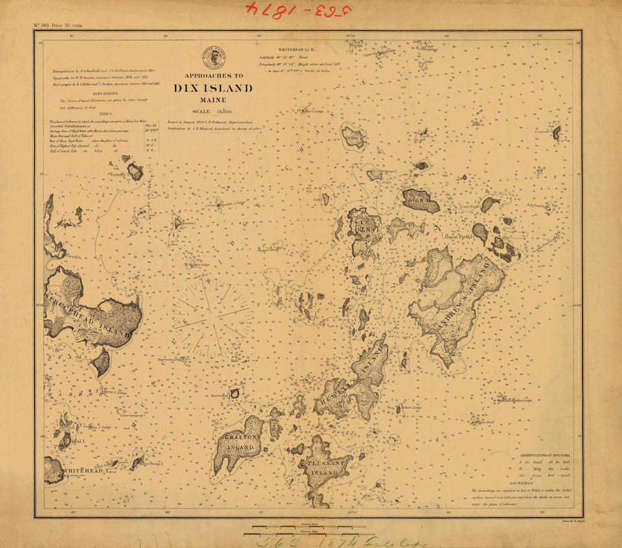 Dix Island Maine Map - 1874