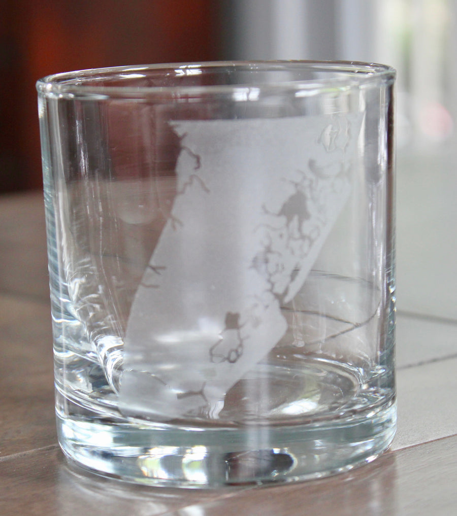 Cape May Map Engraved Glasses
