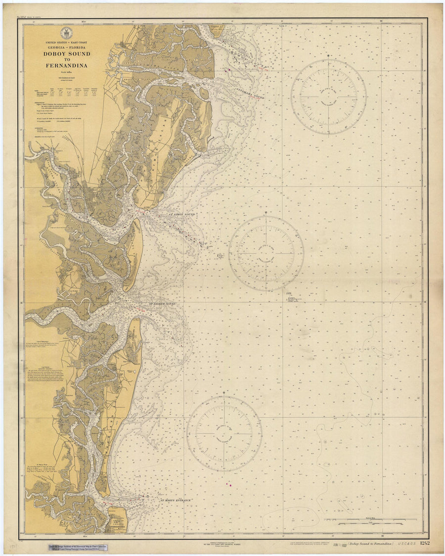 Doboy Sound to Fernandina Map 1927