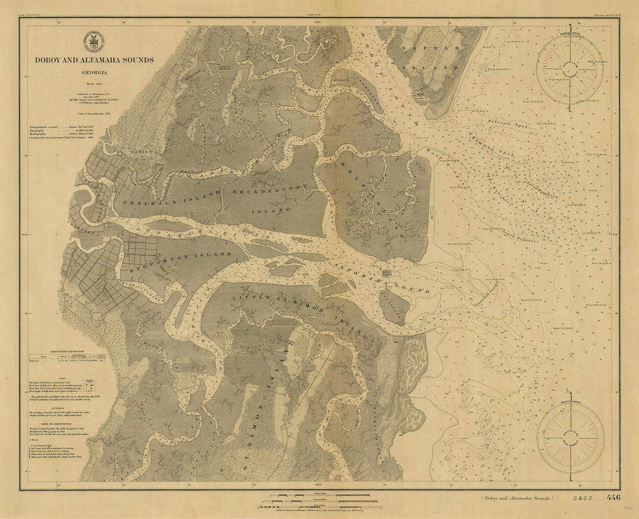 Doboy and Altamaha Sounds Map - 1905