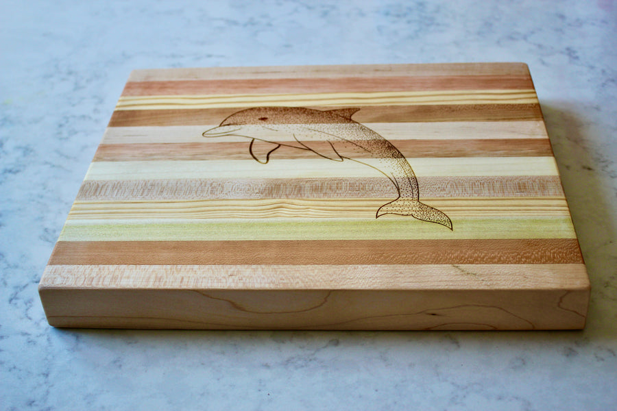 Dolphin Engraved Wooden Serving Board & Bar Board