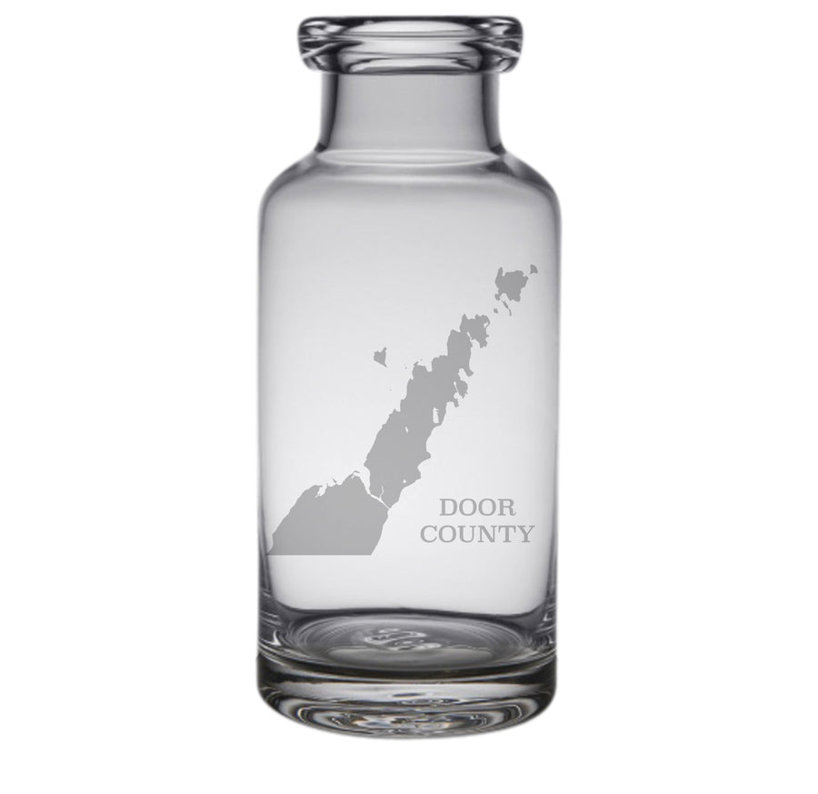 Door County Map Engraved Glass Carafe