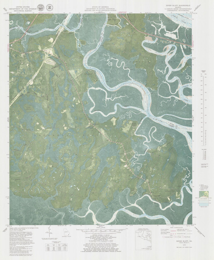 Dover Bluff Georgia Map - 1979