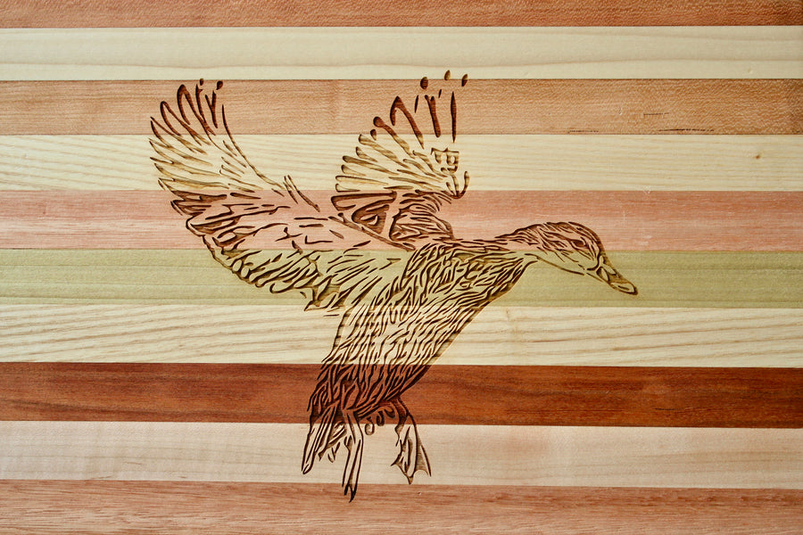 Duck Engraved Wooden Serving Board & Bar Board