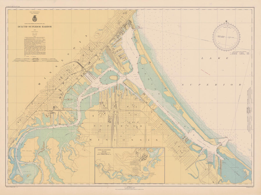 Duluth - Superior Harbor Map - 1943