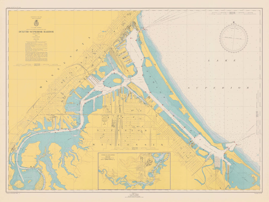 Duluth - Superior Harbor Map - 1948