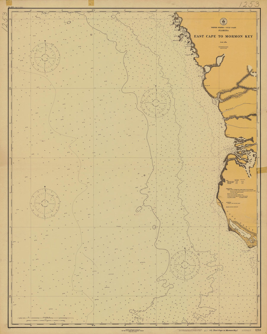 East Cape to Mormon Bay Map - 1924