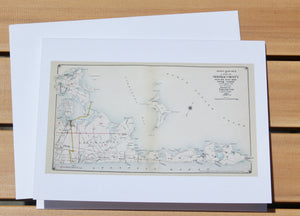 East Hampton Map Notecards (1916) - 4.25"x5.5"