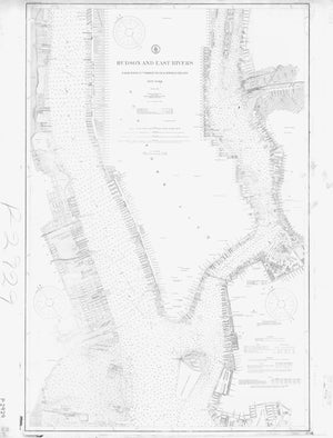 Hudson River & East River Map - 1906 (B&W)