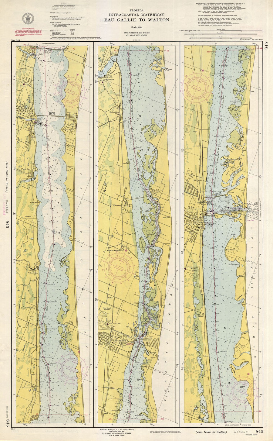 Eau Gallie to Walton Map -1952